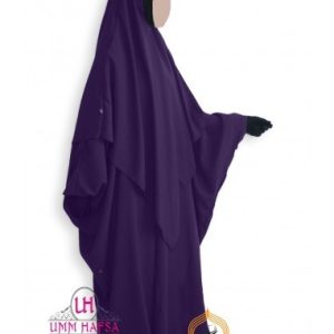 ENSEMBLE ABAYA + KHIMAR EN LYCRA UMM HAFSA – AUBERGINE
