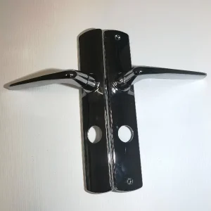 ensemble poignee bequille chrome trou 22 mm pour cylindre bloctout