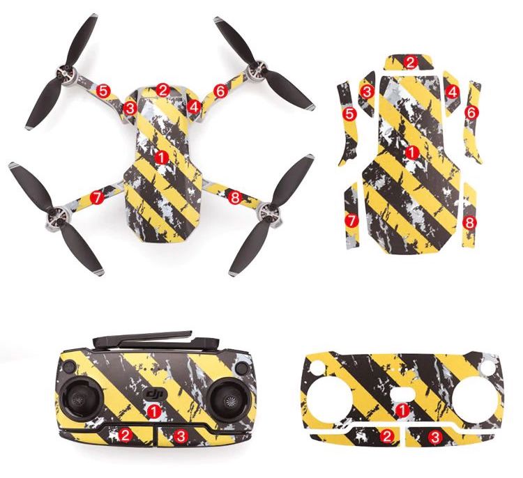 Kit Autocollants Stickers Protecteurs Drone Télécommande Waterproof en PVC pour Mavic Mini – REQUIN BLEU – Image 2