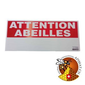 Panneau rucher “Attention abeilles”, 400 x 170 mm