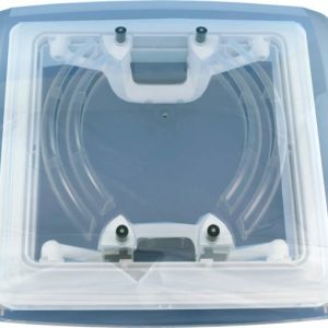 Auvent MPK VisionVent S eco 2753 Découpe 28 x 28 cm, blanc, capot verre fumé