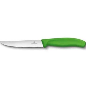 Couteau à steak et pizza vert